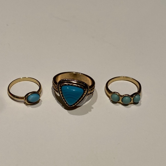 Trendy Turquoise Ring Set - Picture 2 of 2